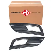 2x DIEDERICHS CHROM/SCHWARZ Blende Nebelscheinwerfer f&uuml;r AUDI A4 8K B8 ab 11.2011