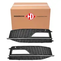 2x DIEDERICHS CHROM/SCHWARZ Blende Nebelscheinwerfer f&uuml;r AUDI A4 S4 RS4 8K B8 ab 11.2011