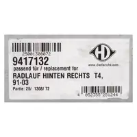 DIEDERICHS Seitenwand Radlaufrand f&uuml;r VW Transporter Multivan T4 hinten rechts