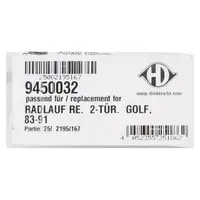 DIEDERICHS 9450032 Seitenwand Radlaufrand Reparaturblech f&uuml;r VW Golf 2 hinten rechts