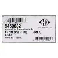 DIEDERICHS 9450082 Seitenwand Eckblech Reparaturblech f&uuml;r VW Golf 2 hinten rechts