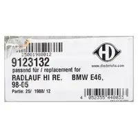 DIEDERICHS 9123132 Seitenwand Radlauf Reparaturblech f&uuml;r BMW 3er E46 Limo hinten rechts