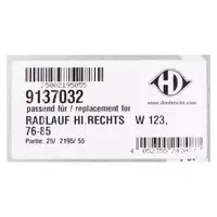 DIEDERICHS Seitenwand Radlaufrand f&uuml;r MERCEDES-BENZ W123 hinten rechts 1236300221