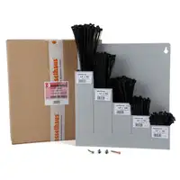 500-Piece DRESSELHAUS Cable Tie, Cable Strap, Wall Mount, Holder Assortment Box, Assorted Set, Black