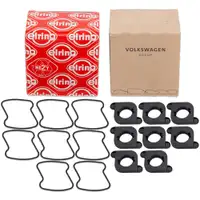 8x ORIGINAL Adapter + ELRING Dichtung Z&uuml;ndspule Z&uuml;ndkerze f&uuml;r AUDI A8 4E VW 3.7 4.2 V8