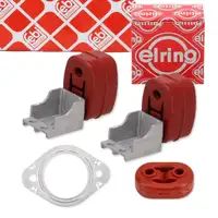 ELRING Dichtung Abgasrohr + 3x febi Auspuffgummi f&uuml;r VW Golf 7 8 Passat B8 1.4 GTE AUDI 8V