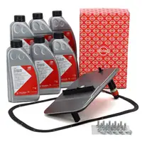 ELRING Hydraulikfilter Satz 5-Gang + 6L febi Getriebe&ouml;l f&uuml;r BMW X5 E53 3.0i 3.0d M54 M57