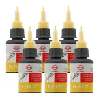 6x 50ml ELRING 954.020 EL-Fil 77 Schraubensicherung hochfest GELB -55&deg;C bis +180&deg;C