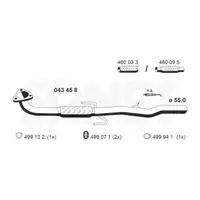 ERNST 043458 Abgasrohr f&uuml;r OPEL Signum CC Vectra C 2.2 Z22SE Z22YH vorne 55352870