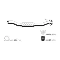ERNST 012485 Abgasrohr Auspuffrohr f&uuml;r OPEL Corsa D 1.3 CDTI 90 PS Z13DTH vorne 13247378