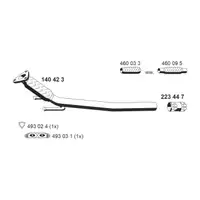 ERNST 140423 Abgasrohr Auspuffrohr f&uuml;r VW Golf 5 Caddy 3 2.0 SDI 70/775 PS vorne