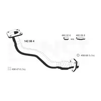 ERNST 142564 Abgasrohr f&uuml;r VW Golf 3 Passat B3/B4 Vento 1.8 90 PS ABS ADZ vorne