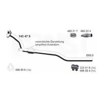 ERNST 143479 Abgasrohr Auspuffrohr f&uuml;r VW Passat B5 B5.5 AUDI A4 B5 A6 C5 1.8 T 2.0 vorne