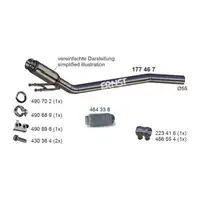 ERNST 177467 Exhaust pipe for VW Multivan Transporter T5 1.9 TDI 84/102 hp (front) 7H0253301C