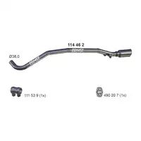 ERNST 114462 Abgasrohr Endrohr f&uuml;r VW Up SEAT Mii SKODA Citigo 1.0 60/75 PS hinten