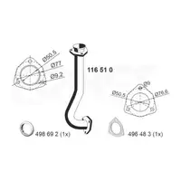 ERNST 116510 Abgasrohr f&uuml;r VW TRANSPORTER BULLI T3 1.9 2.1 vorne 025251147BC