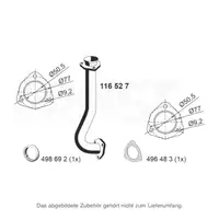 ERNST 116527 Abgasrohr Auspuffrohr f&uuml;r VW Transporter Bulli T3 1.9 2.1 vorne 025251147BG