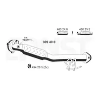 ERNST 309400 Exhaust Pipe for FORD Kuga 1 MK1 2.5 4x4 200 hp (front) 1845393