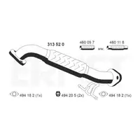 ERNST 313520 Abgasrohr Auspuffrohr f&uuml;r FORD Focus 2 C-Max DM2 MAZDA 3 BK 1.6 TDCi vorne