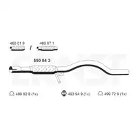 ERNST 550543 Abgasrohr Auspuffrohr f&uuml;r FIAT Seicento / 600 (187_) 1.1 54 PS mitte