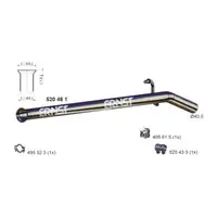 ERNST 520461 Exhaust pipe for RENAULT Twingo 2 1.2 / 16V 58/75/76 hp, center 8200500943