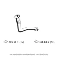 ERNST 522472 Exhaust Pipe for RENAULT Kangoo / Rapid 1.2 58 hp (front)