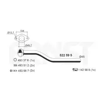 ERNST 522595 Abgasrohr Auspuffrohr f&uuml;r RENAULT Clio 2 3 Modus 1.2 16V 1.5 dCi vorne