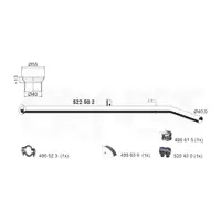 ERNST 522502 Exhaust Pipe for RENAULT Clio 2 1.2 / 16V 58/75 hp (mid-mount)