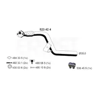 ERNST 523424 Abgasrohr Auspuffrohr f&uuml;r RENAULT Clio 4 Captur 1 0.9 TCe vorne 200108269R