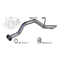 ERNST 690430 Abgasrohr Auspuffrohr Endrohr f&uuml;r DAIHATSU Cuore 6 1.0 58 PS bis 03.07 hinten