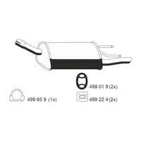 ERNST 011044 Endschalld&auml;mpfer Auspuff f&uuml;r OPEL Corsa B 1.2i 16V 65 PS X12XE 90572447