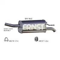 ERNST 011143 Endschalld&auml;mpfer Auspuff Endtopf f&uuml;r OPEL Corsa C 1.0 58/60 PS Z10XE Z10XEP
