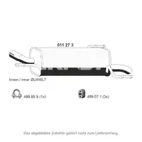 ERNST 011273 Endschalld&auml;mpfer f&uuml;r OPEL Corsa C Tigra B 1.2 1.4 / TwinPort 75-90 PS 9129833