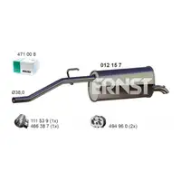 ERNST 012157 Endschalld&auml;mpfer f&uuml;r OPEL Corsa D 1.0 60/65 PS A10XEP Z10XEP 13220780