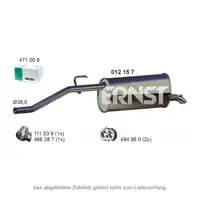 ERNST 012157 Endschalld&auml;mpfer f&uuml;r OPEL Corsa D 1.0 60/65 PS A10XEP Z10XEP 13220780