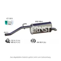 ERNST 012164 Endschalld&auml;mpfer Auspuff f&uuml;r OPEL Corsa D E 1.2 / LPG 69/80/86 PS