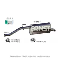 ERNST 012195 Endschalld&auml;mpfer Auspuff f&uuml;r OPEL Corsa D E 1.4 / LPG 75/87/90/100 PS