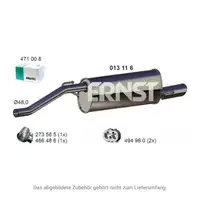 ERNST 013116 Endschalld&auml;mpfer Auspuff f&uuml;r OPEL Corsa D E 1.3 CDTI 75/90/95 PS 13235440