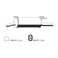 ERNST 024280 Endschalld&auml;mpfer Auspuff f&uuml;r OPEL Omega B Caravan 2.0 / 16V 116/136 PS