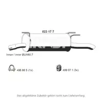 ERNST Endschalld&auml;mpfer f&uuml;r OPEL OMEGA B Caravan 2.0/2.2 DTI 16V + 2.5 TD 852389 / 9157103