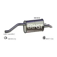 ERNST 034036 Endschalld&auml;mpfer Auspuff Endtopf f&uuml;r OPEL Meriva B 1.4 100 PS 95507082