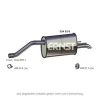 ERNST 034036 Endschalld&auml;mpfer Auspuff Endtopf f&uuml;r OPEL Meriva B 1.4 100 PS 95507082