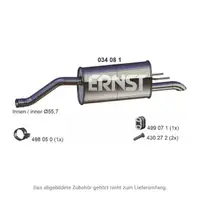 ERNST 034081 Endschalld&auml;mpfer Auspuff f&uuml;r OPEL Meriva B 1.4 / LPG 120 PS A14NEL B14NEL