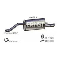 ERNST 034098 Endschalld&auml;mpfer f&uuml;r OPEL Meriva B 1.4 120/140 PS A14NET B14NET 95507084