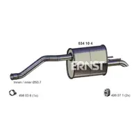 ERNST 034104 Endschalld&auml;mpfer Auspuff Endtopf f&uuml;r OPEL Meriva B 1.3/1.6/1.7 CDTI 75-110 PS