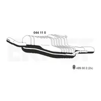 ERNST 044110 Endschalld&auml;mpfer Auspuff f&uuml;r OPEL Astra H TwinTop 1.6 1.8 116/140 PS 13206548