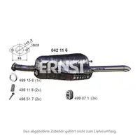 ERNST 042116 Endschalld&auml;mpfer Auspuff Endtopf f&uuml;r OPEL Zafira 1.6/1.8/2.2 16V 101-147 PS