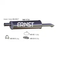 ERNST 042178 Endschalld&auml;mpfer Auspuff Endtopf f&uuml;r OPEL Kadett E Astra F CC