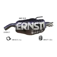 ERNST 043120 Endschalld&auml;mpfer Auspuff Endtopf f&uuml;r OPEL Vectra C / CC 1.6 1.8 100-140 PS