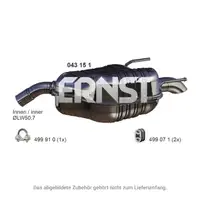 ERNST 043151 Endschalld&auml;mpfer Auspuff f&uuml;r OPEL Vectra C / CC 2.2 16V 147 PS Z22SE 24421936